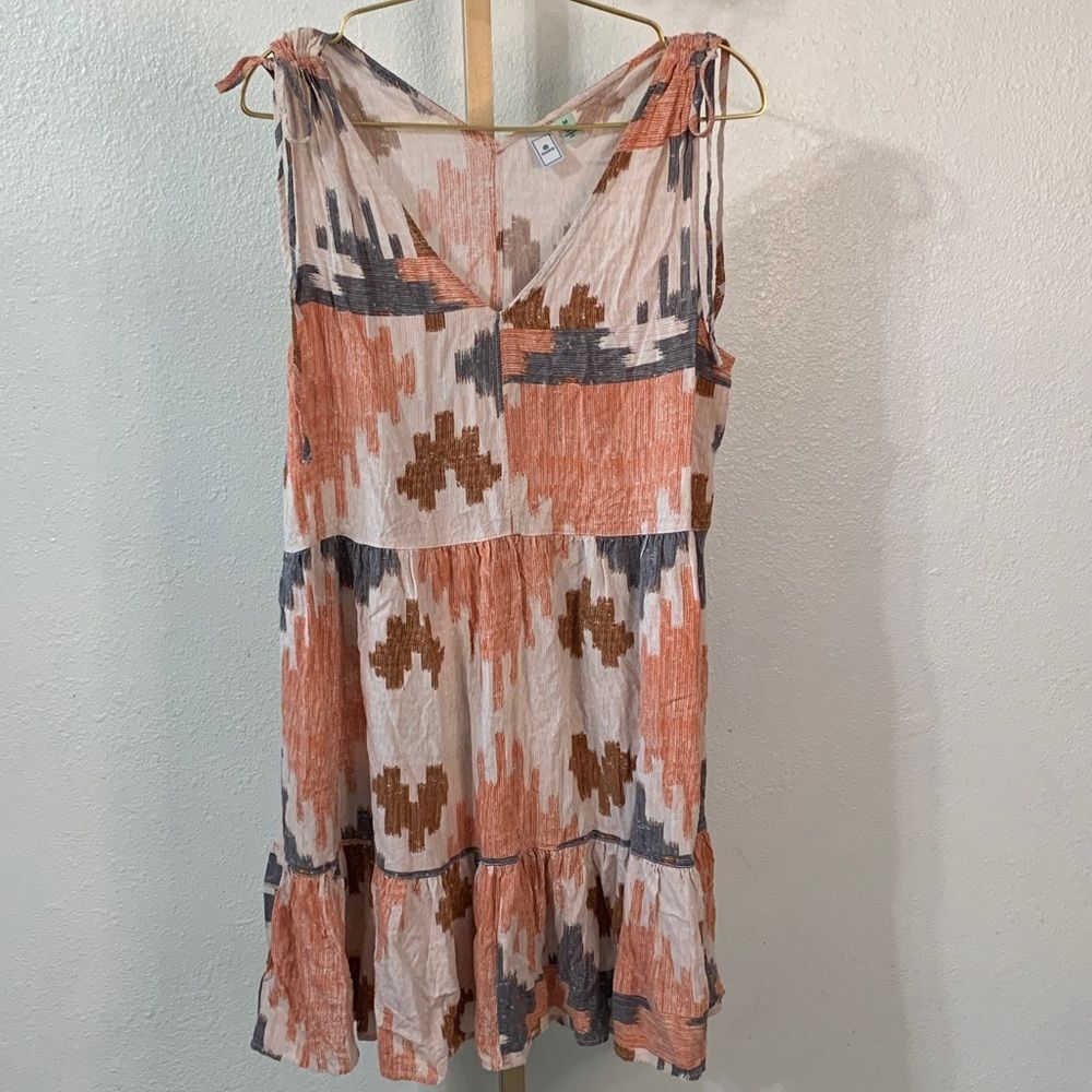 Susina Peach & Cream Tie-Shoulder Dress